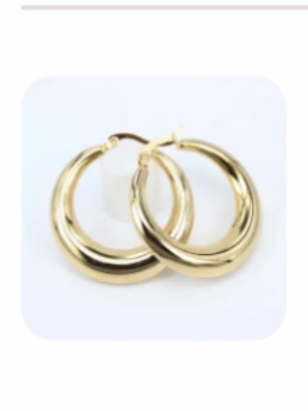 NEW Gold Thick Chunky Hoop Earrings - 18K Gold